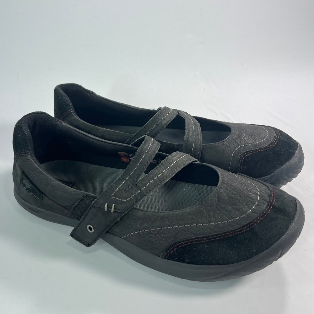 Earth Shoe Peace Mary Jane Women 12 Black Leather Suede Comfort Gorpcore Flat